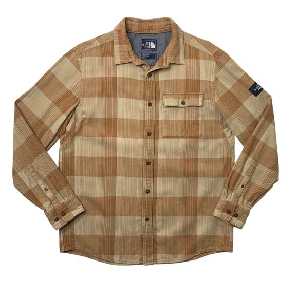 The North Face Shirt Mens M Medium Brown Stone Stayside Flannel Button Up Pocket - Picture 1 of 14